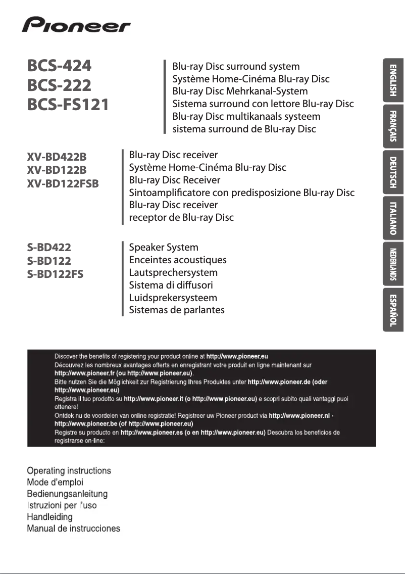 Page 1 de la notice Manuel utilisateur Pioneer BCS-FS121