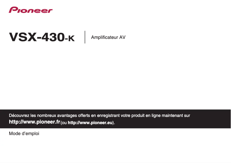 Page 1 de la notice Mode d'emploi Pioneer VSX-430