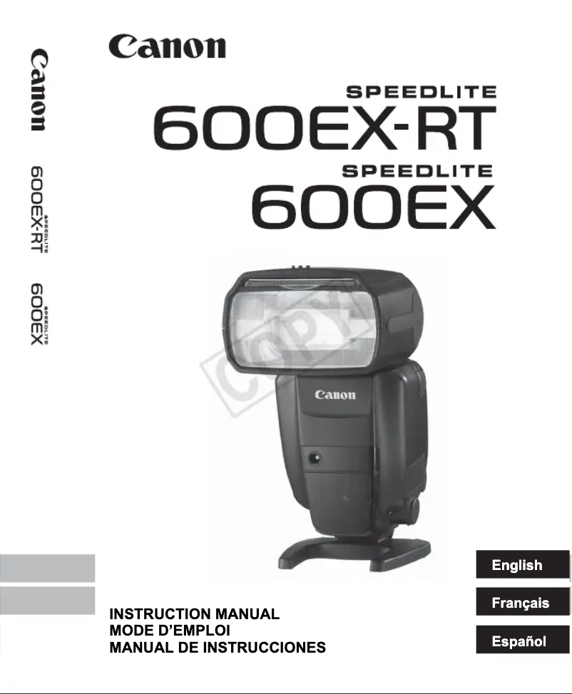 Page 1 de la notice Manuel utilisateur Canon Speedlite 600 EX RT