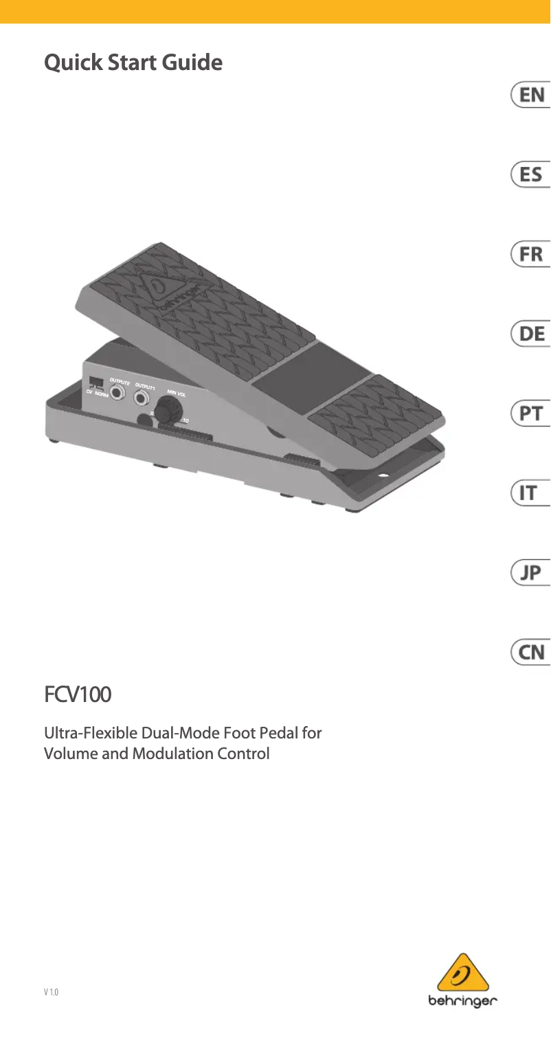 Page n°1 - Manuel utilisateur Behringer FCV100 V2