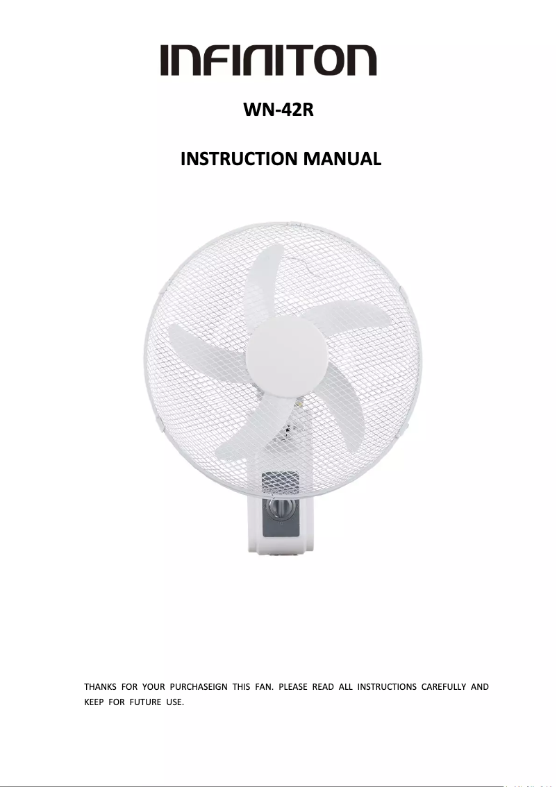 Page n°1 - Manuel utilisateur Infiniton WN-42R