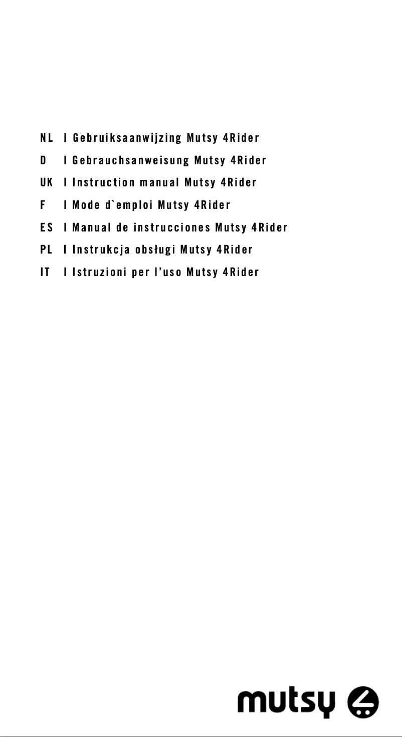 Página 1 del manual Manual de usuario Mutsy 4rider Single Spoke