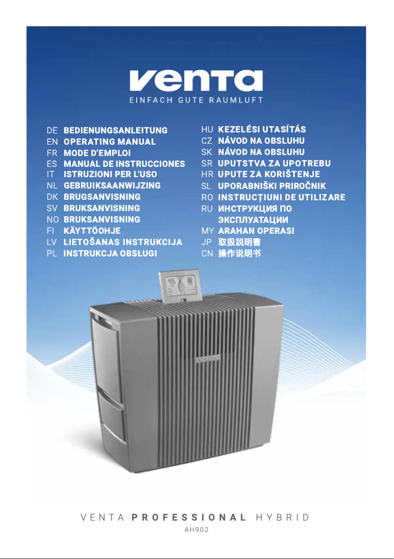 Page n°1 - Manuel utilisateur Venta Professional Hybrid AH902