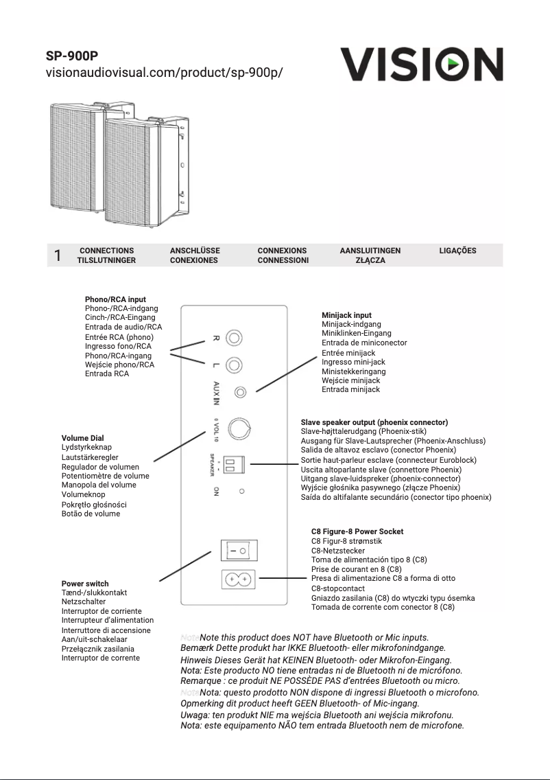 Page 1 de la notice Manuel utilisateur Vision SP-900P