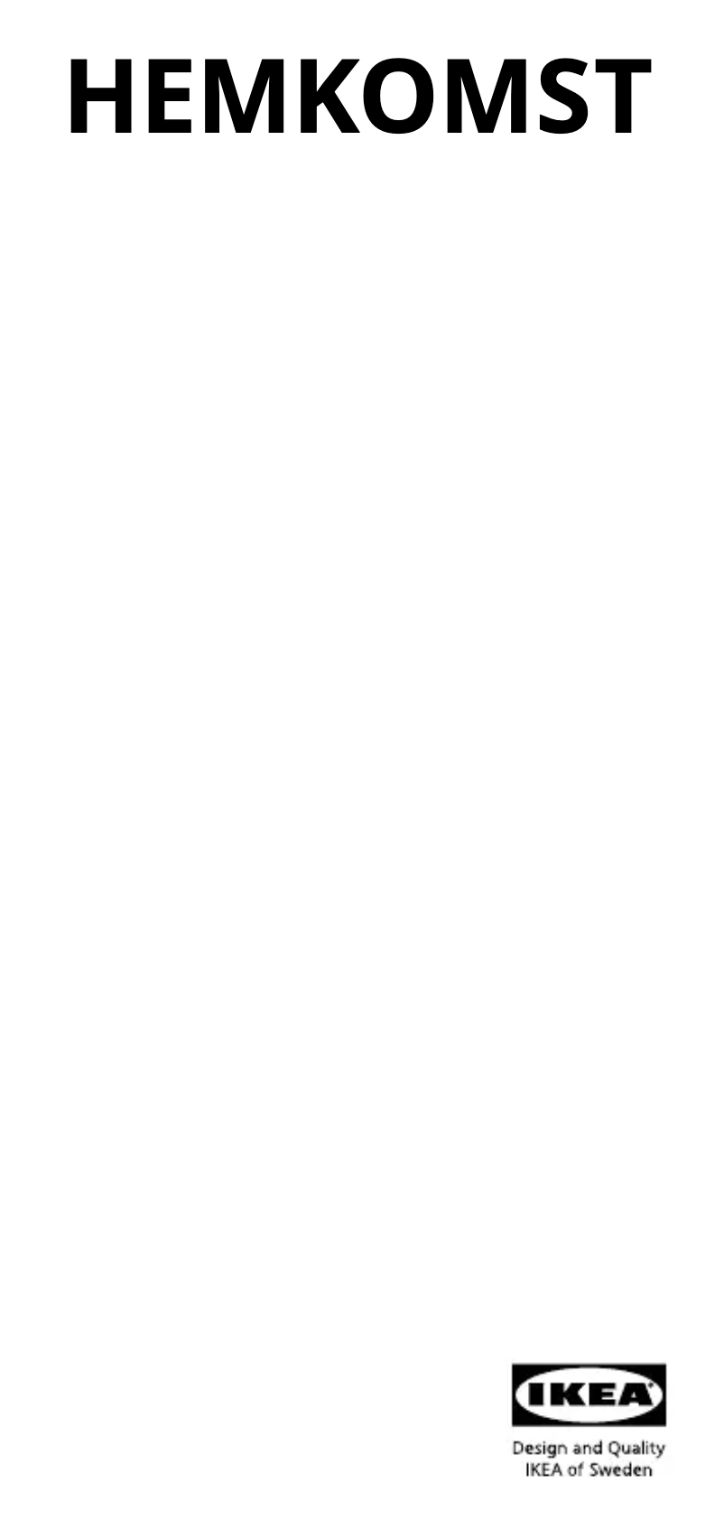 Page 1 de la notice Manuel utilisateur Ikea HEMKOMST 805.780.83