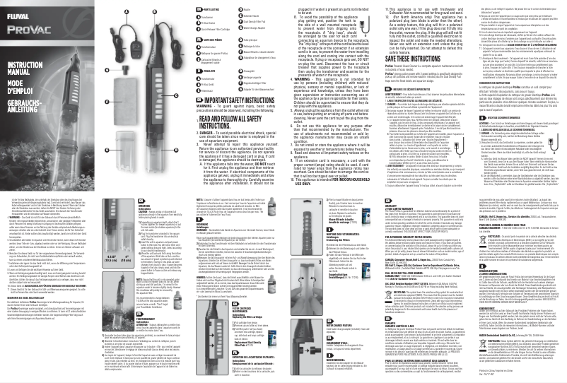 Page 1 de la notice Manuel utilisateur Fluval ProVac