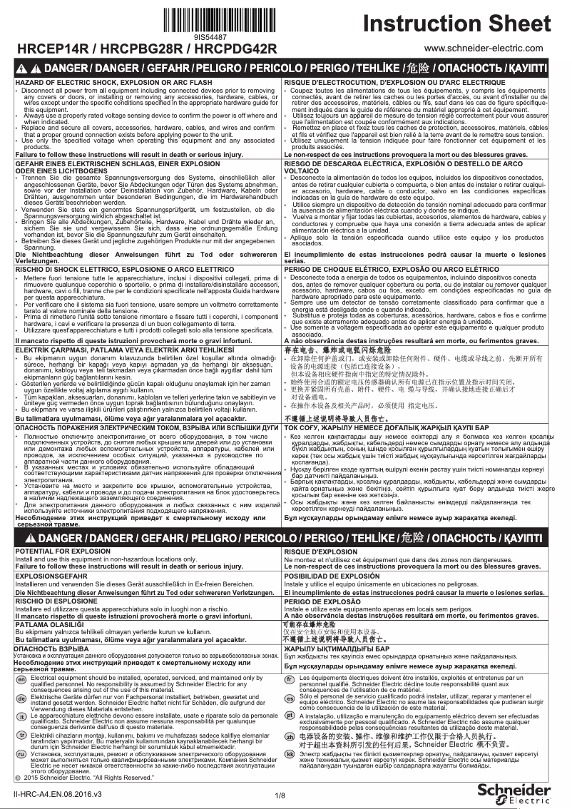 Page 1 de la notice Manuel utilisateur Schneider HRCPDG42R