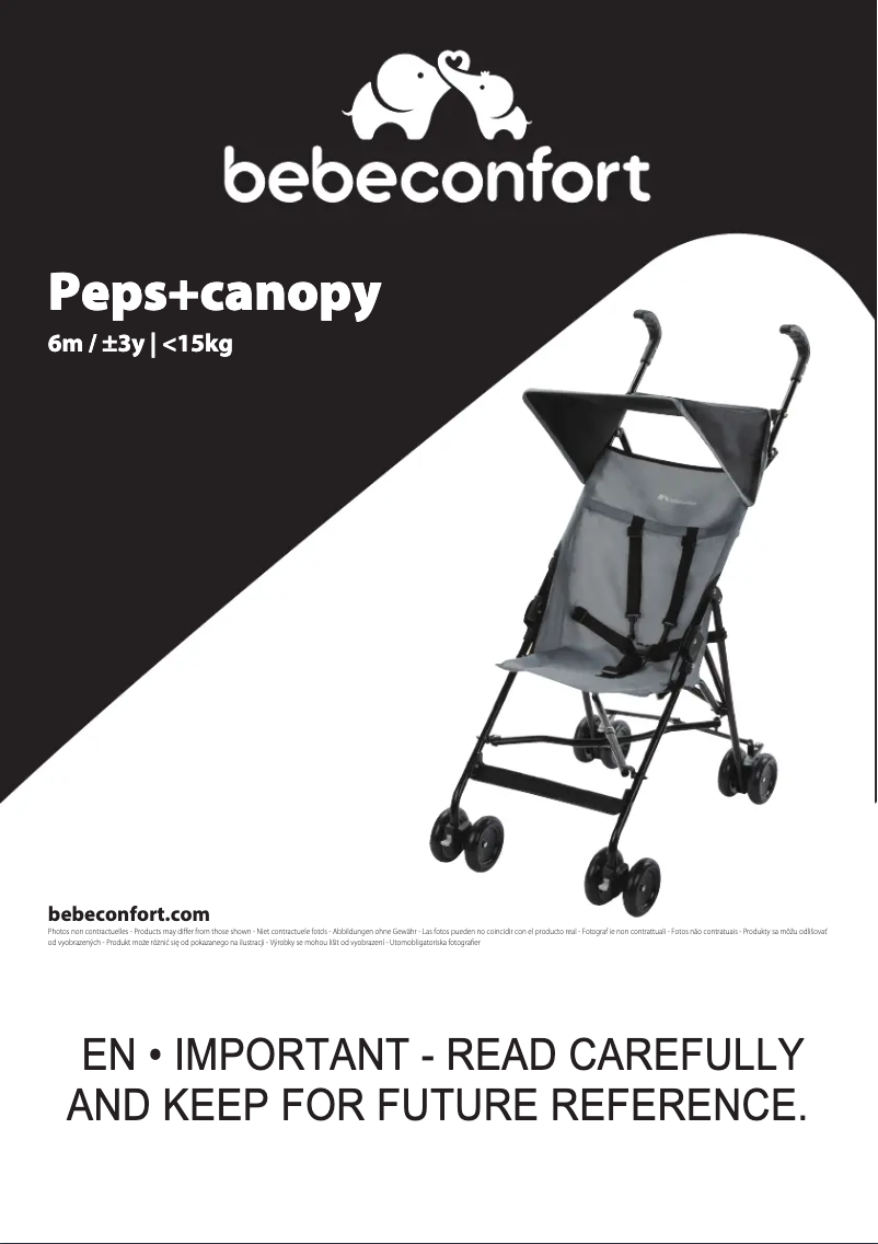 Page 1 of the manual User Manual Bebe Confort Peps + canopy