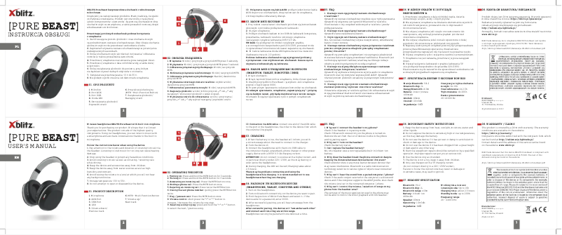 Page 1 de la notice Manuel utilisateur Xblitz Beast Plus