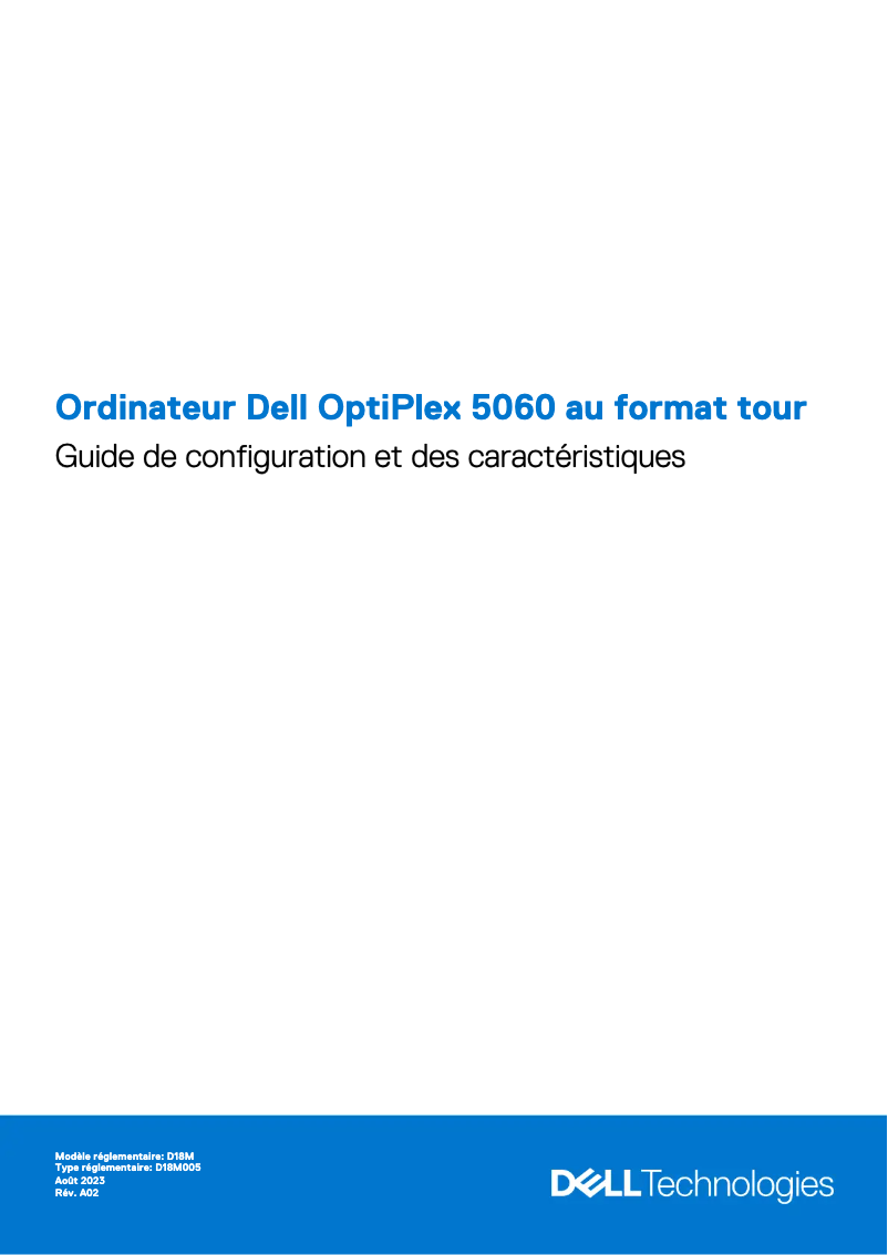 Page 1 de la notice Manuel utilisateur Dell OptiPlex 5060