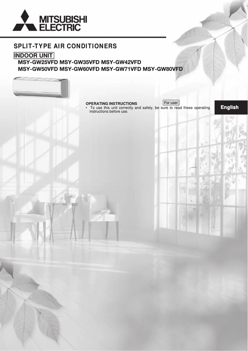 Image de la première page du manuel de l'appareil MSY-GW25-80VFD