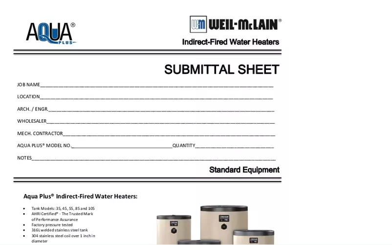 Image de la première page du manuel de l'appareil Aqua Plus