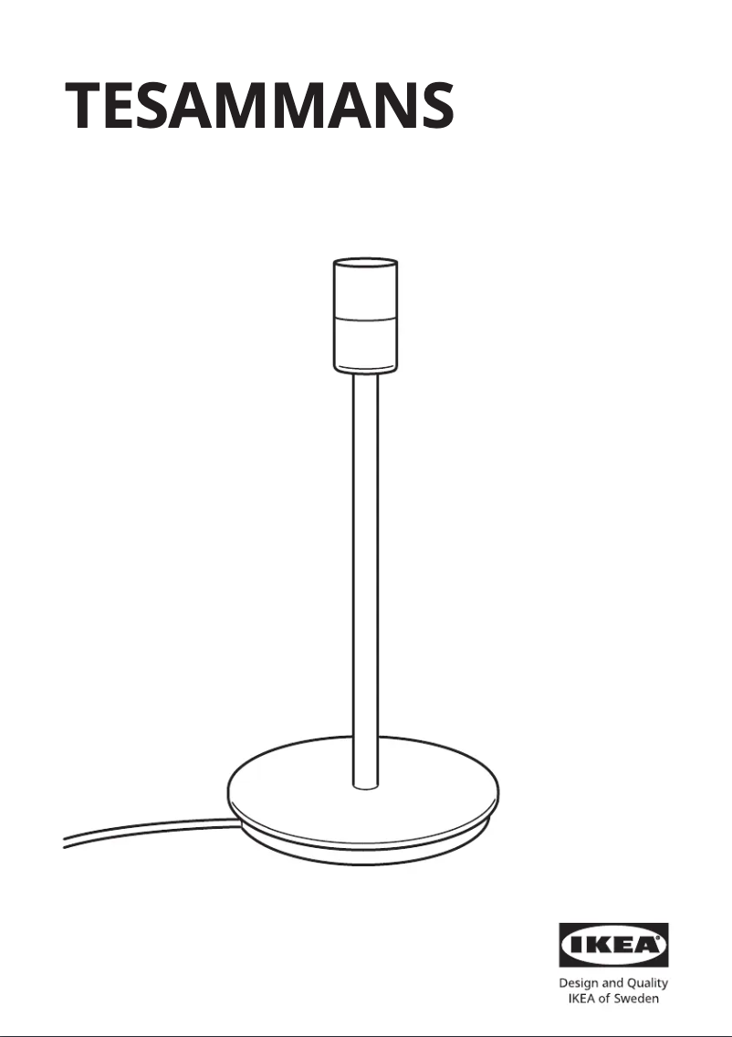 Page 1 de la notice Manuel utilisateur Ikea TESAMMANS 405.689.72