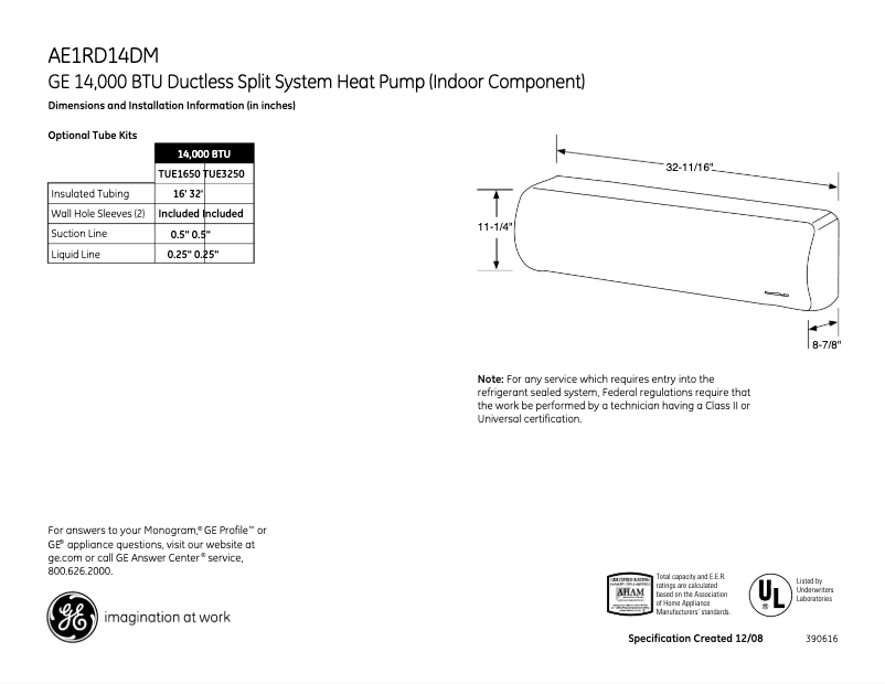 Image de la première page du manuel de l'appareil AE1RD14DM
