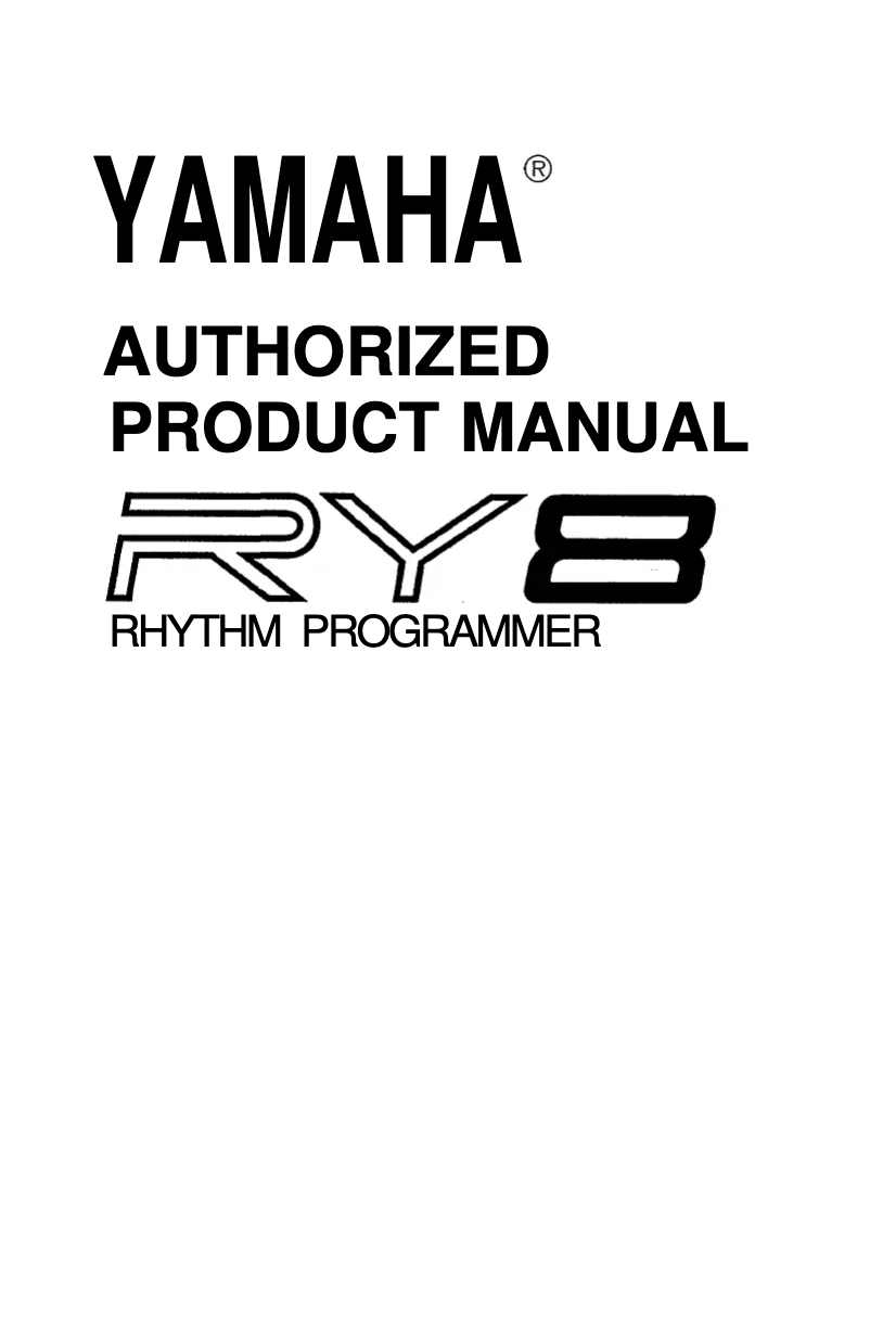 Image de la première page du manuel de l'appareil RY-8