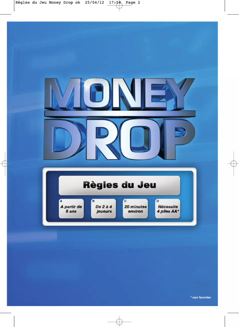 Page 1 de la notice Manuel utilisateur Dujardin Money Drop