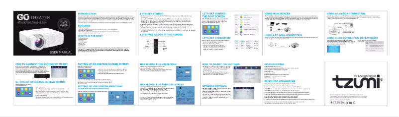 Page n°1 - Manuel utilisateur Tzumi GOTheater