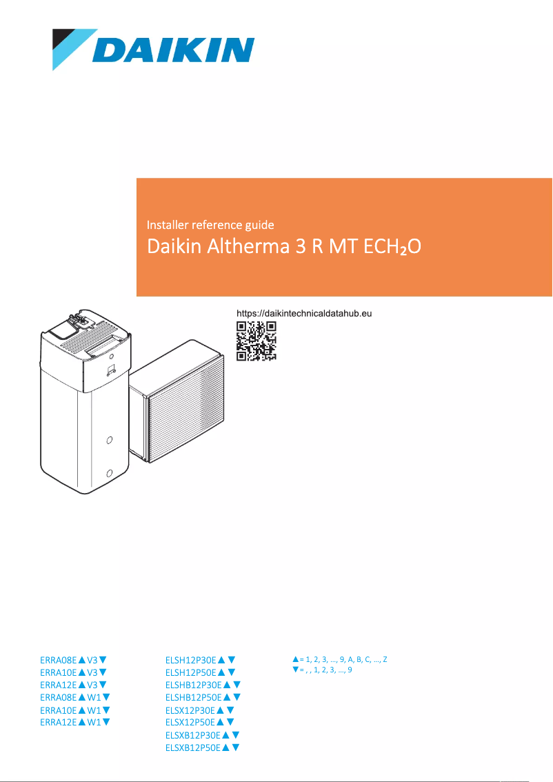Page 1 de la notice Guide d'installation Daikin ELSXB12P50EF