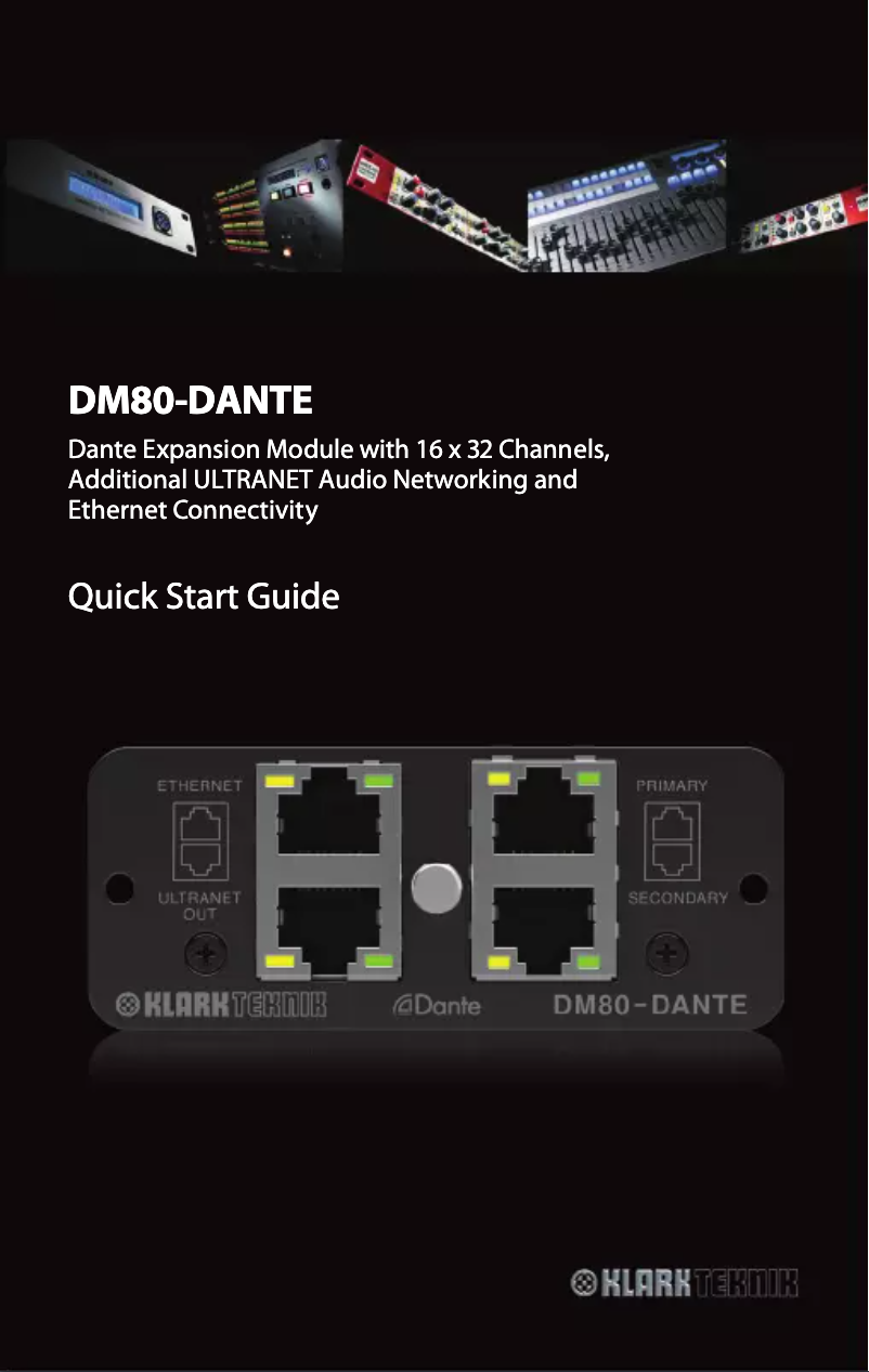Page n°1 - Guide de démarrage rapide Klark Teknik DM80-DANTE