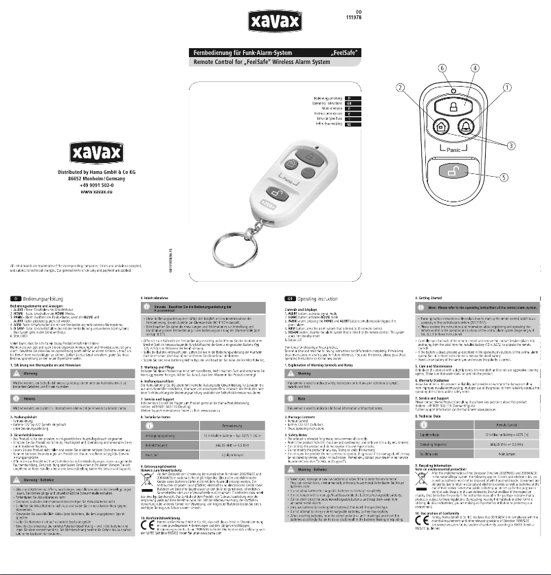 Image de la première page du manuel de l'appareil 00111978