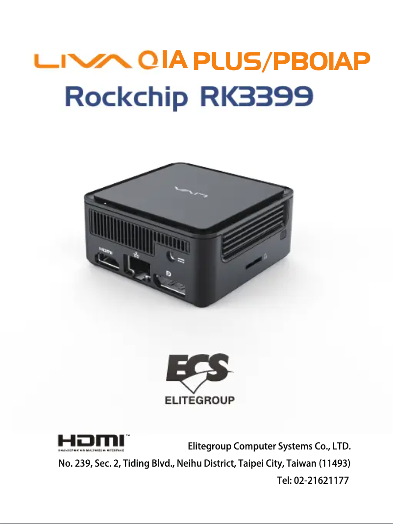 Imagen de la primera página del manual del dispositivo LIVA Q1A Plus