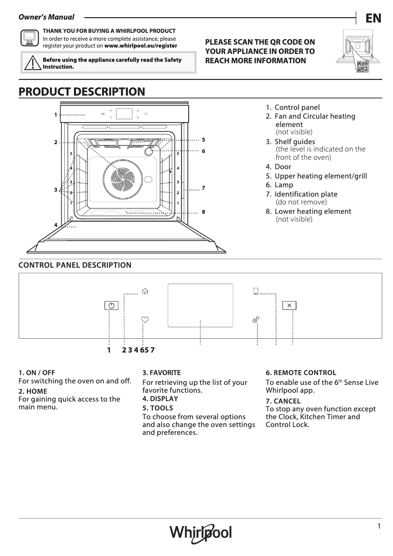 Page 1 de la notice Guide d'installation Whirlpool W9 OM2 4S1 H