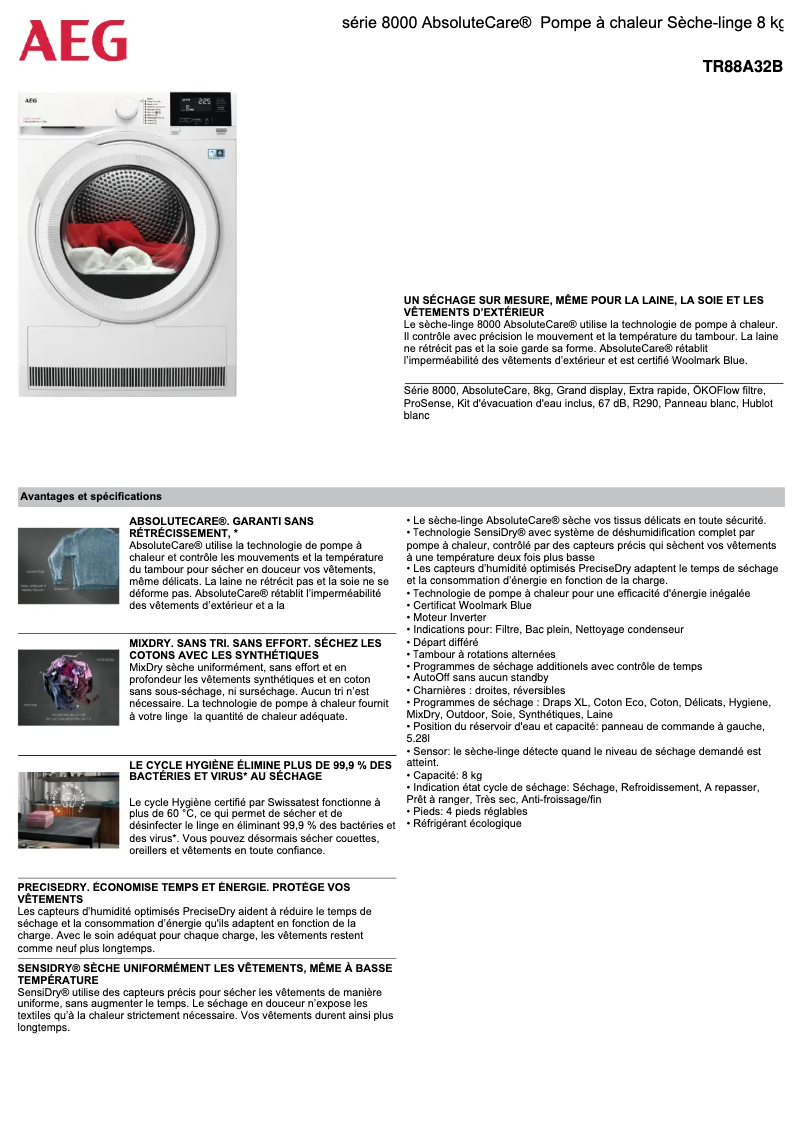 Imagen de la primera página del manual del dispositivo TR88A32B