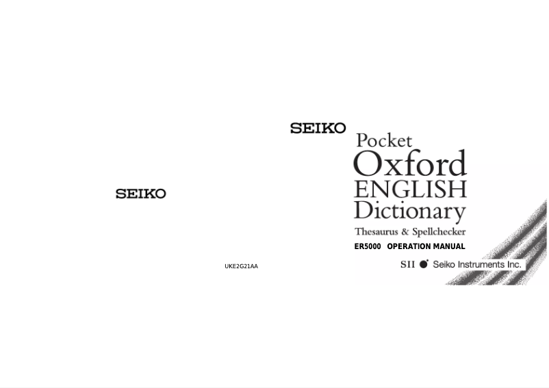Página 1 del manual Manual de usuario Seiko ER5000