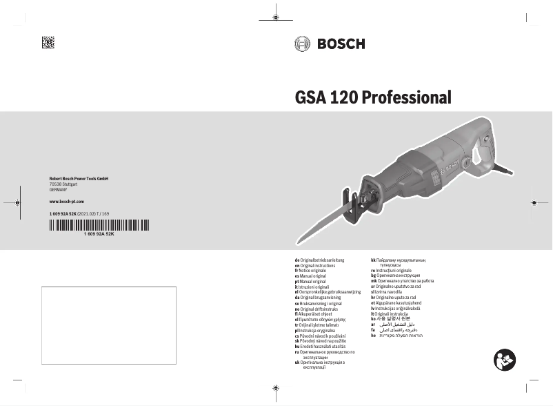 Page n°1 - Manuel utilisateur Bosch GSA 1500 Professional