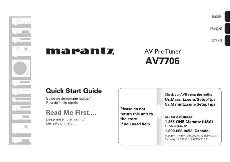 Image de la première page du manuel de l'appareil AV7706