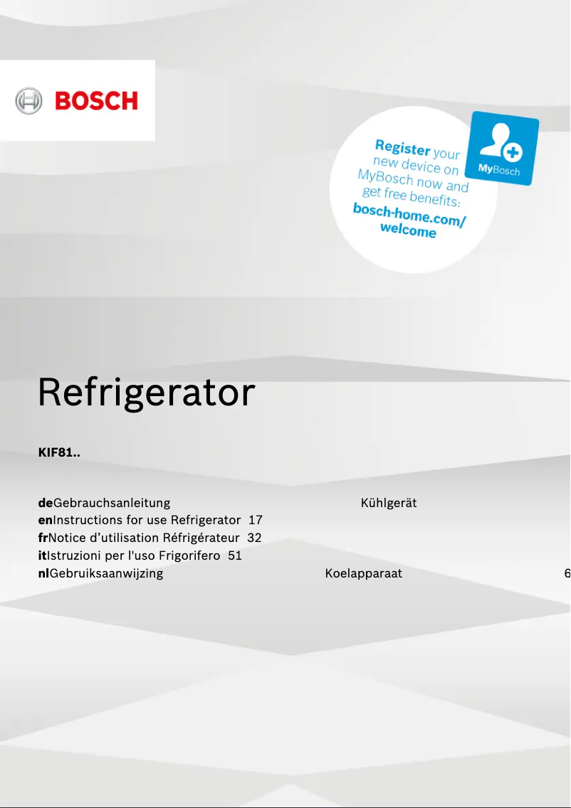 Image de la première page du manuel de l'appareil KIF81PF30