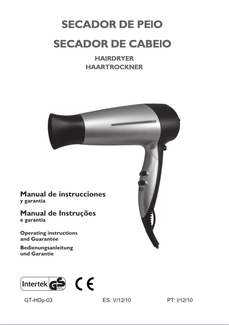 Image de la première page du manuel de l'appareil GT-HDp-03