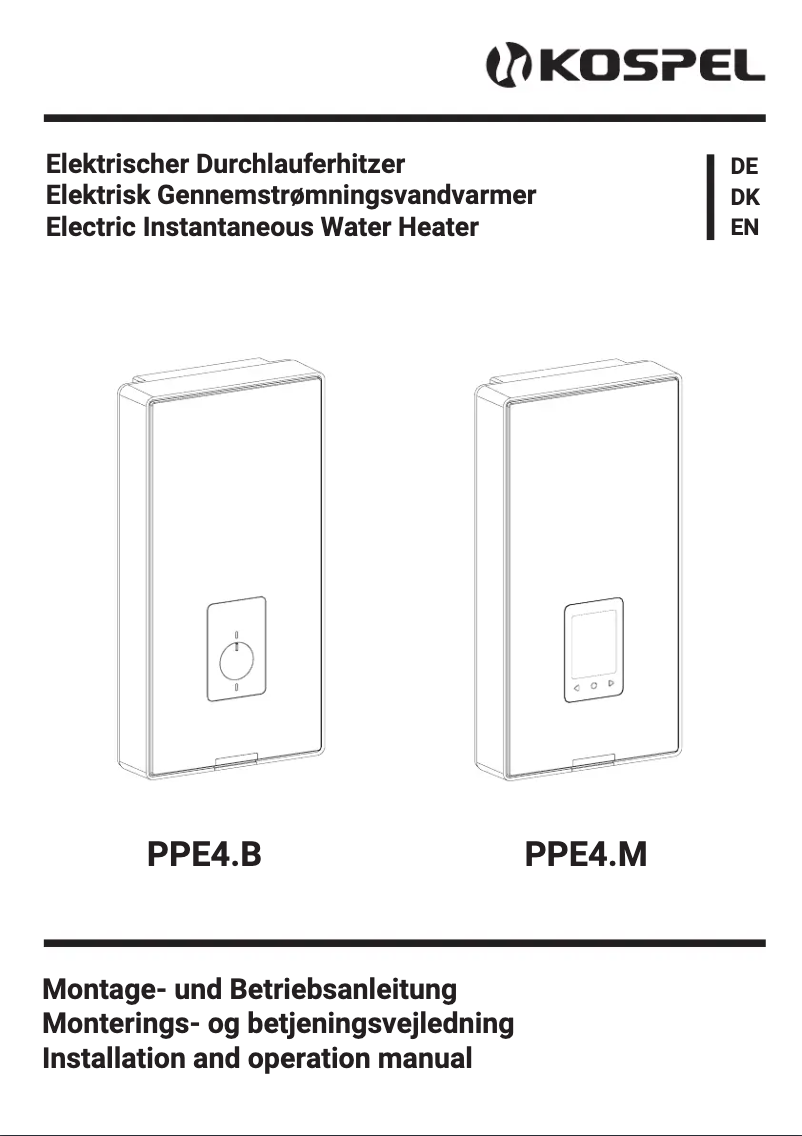 Page 1 of the manual User Manual Kospel PPE4.B-21