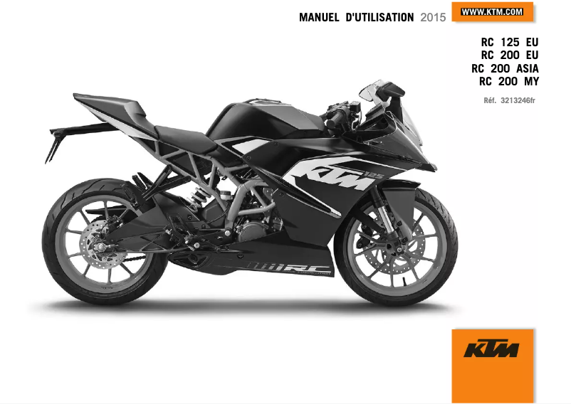 Page 1 of the manual User Manual KTM RC 125 (2015)