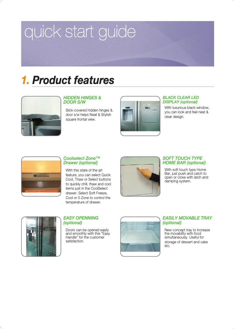 Page 1 de la notice Manuel utilisateur Samsung RSH5SBPN