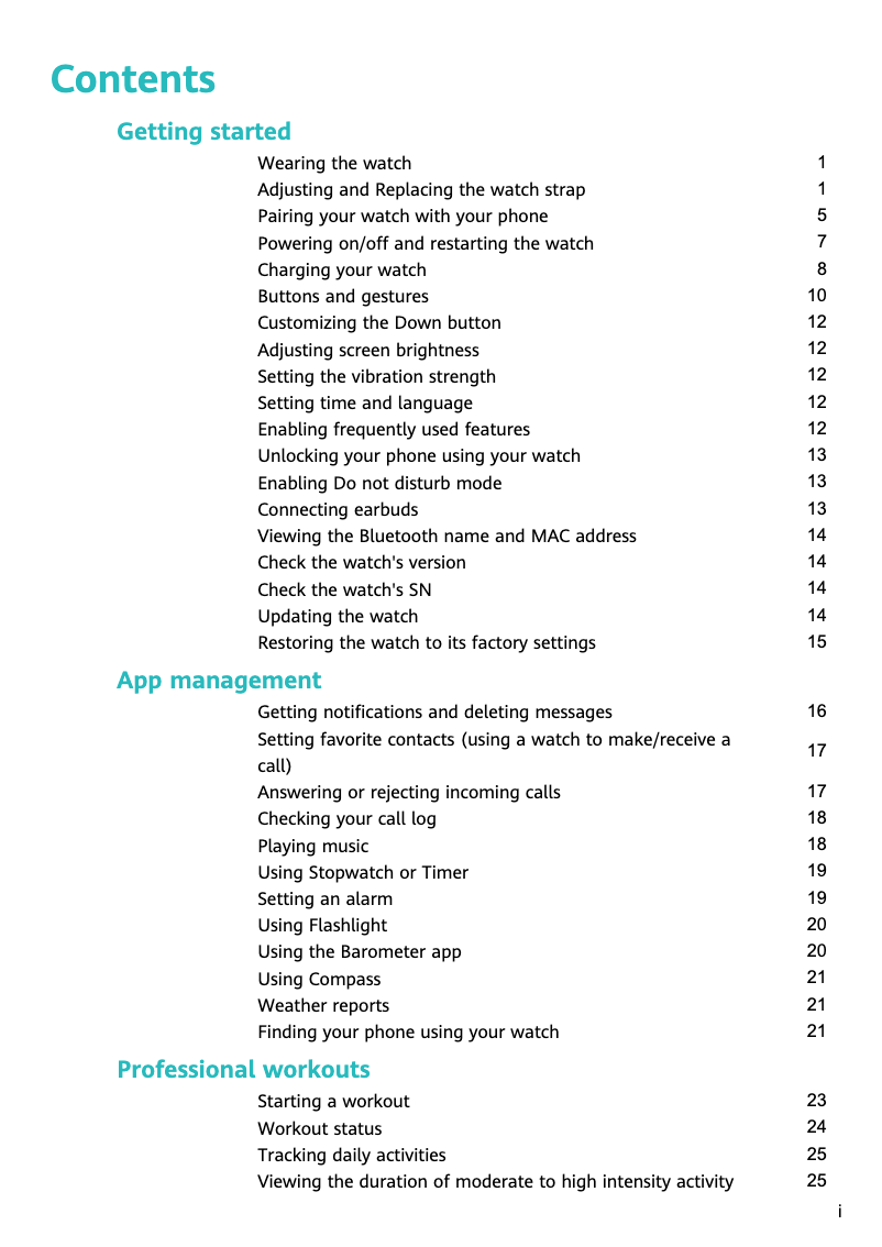 Page 1 de la notice Manuel utilisateur Huawei Watch GT 2 Classic
