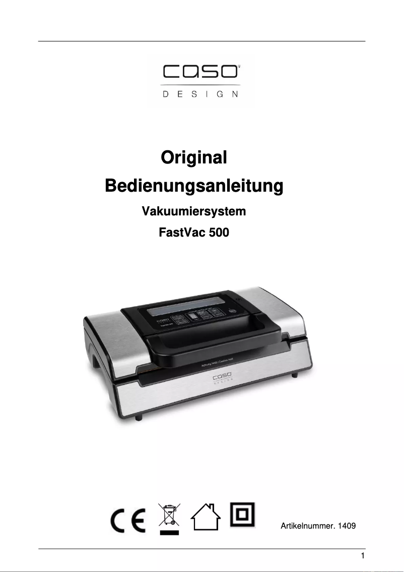 Image de la première page du manuel de l'appareil FastVAC 500