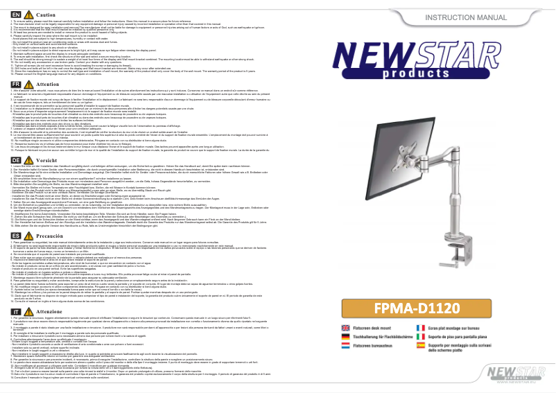Page n°1 - Manuel utilisateur Newstar FPMA-D1120