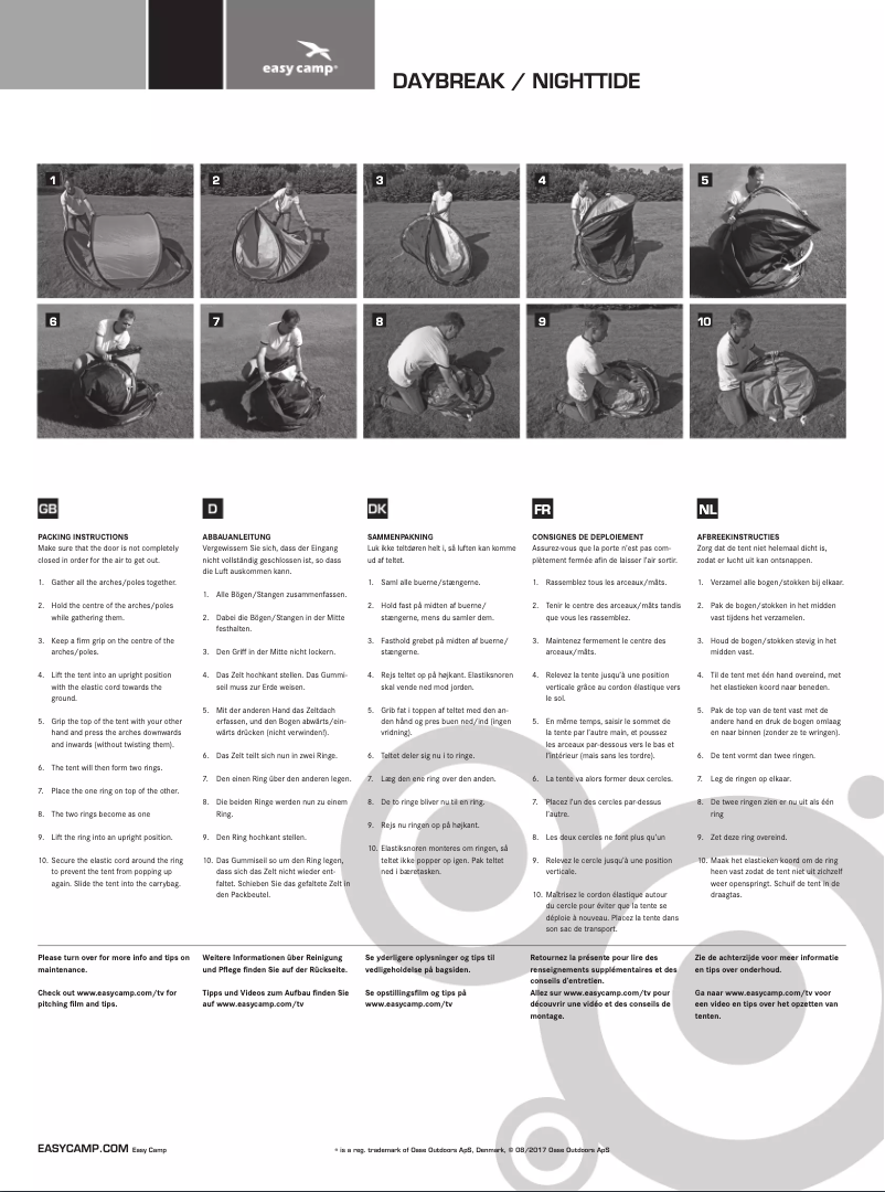 Page n°1 - Manuel utilisateur Easy Camp Daybreak