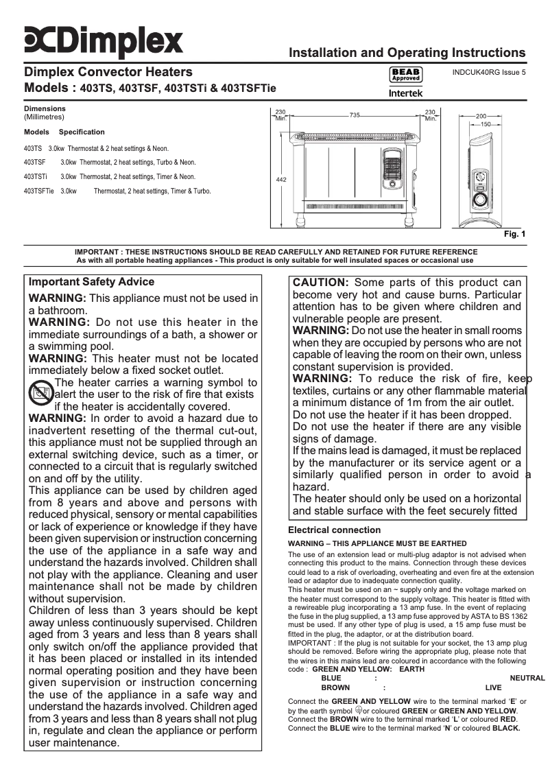 Image de la première page du manuel de l'appareil 403TSFTie