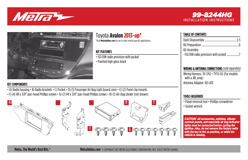 Page n°1 - Manuel utilisateur Metra 99-8268
