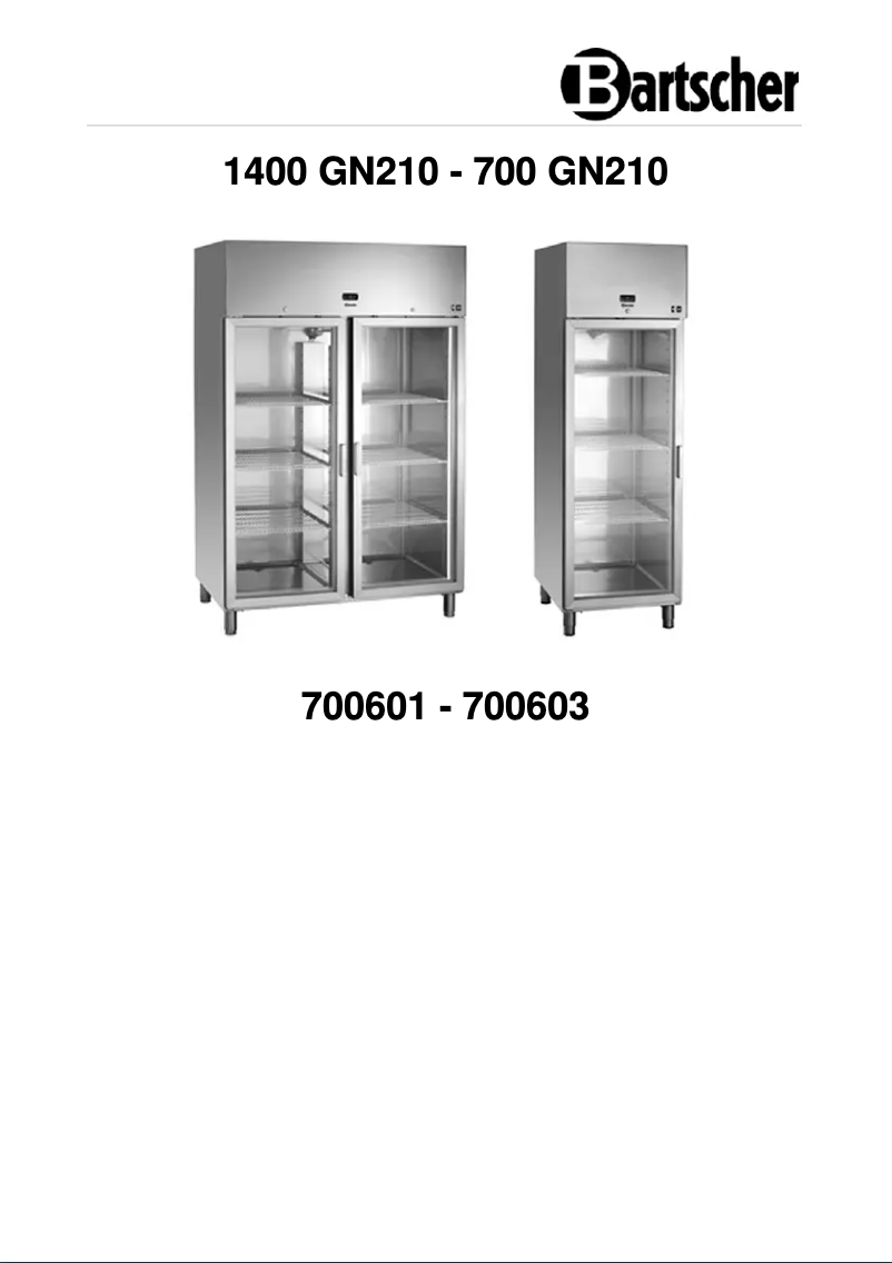 Page n°1 - Manuel utilisateur Bartscher 700829