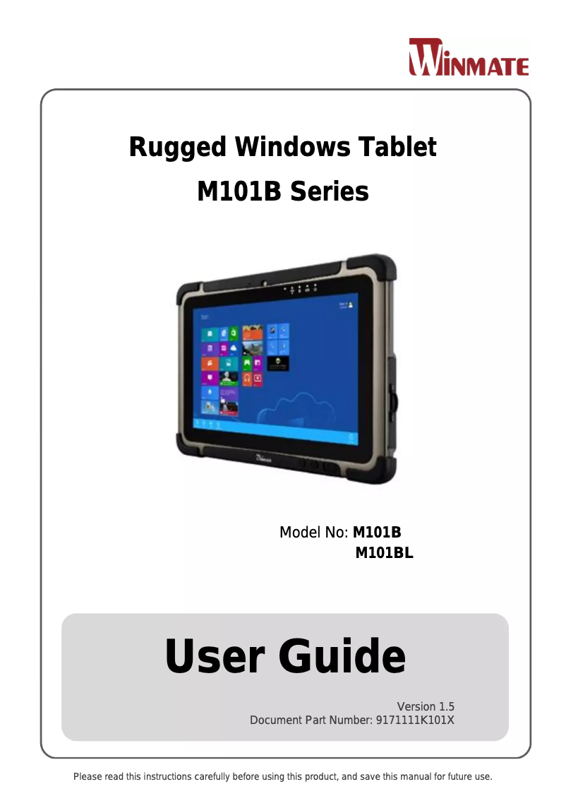 Image de la première page du manuel de l'appareil M101B