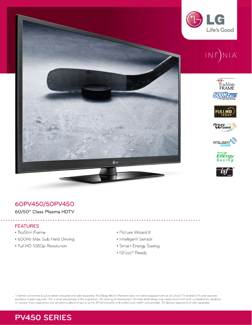 Page 1 de la notice Fiche technique LG 50NANO79UNA