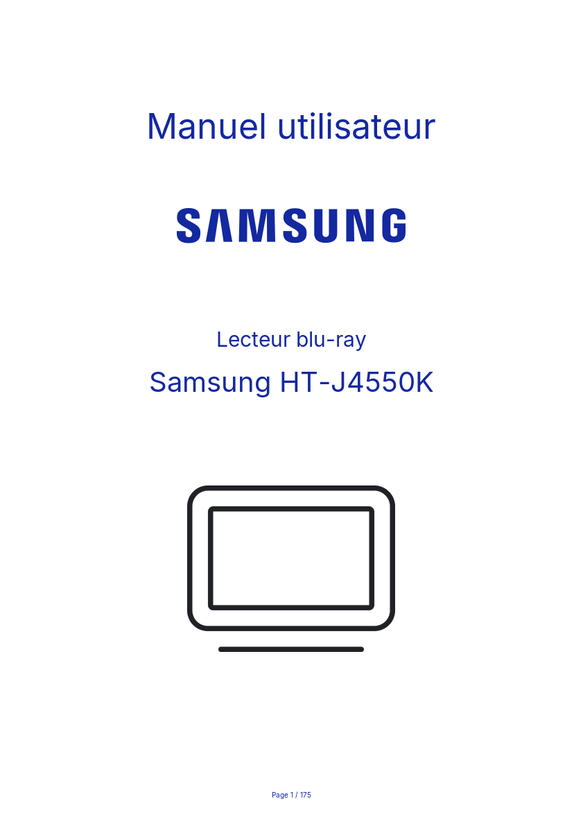 Page n°1 - Manuel utilisateur Samsung HT-J4550K