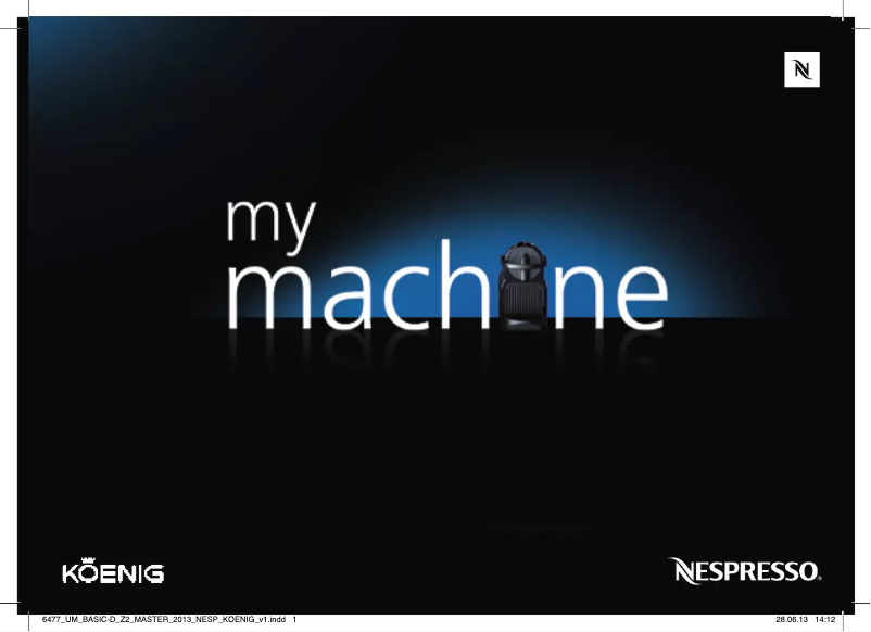 Page 1 de la notice Manuel utilisateur Koenig B03137 Inissia Nespresso