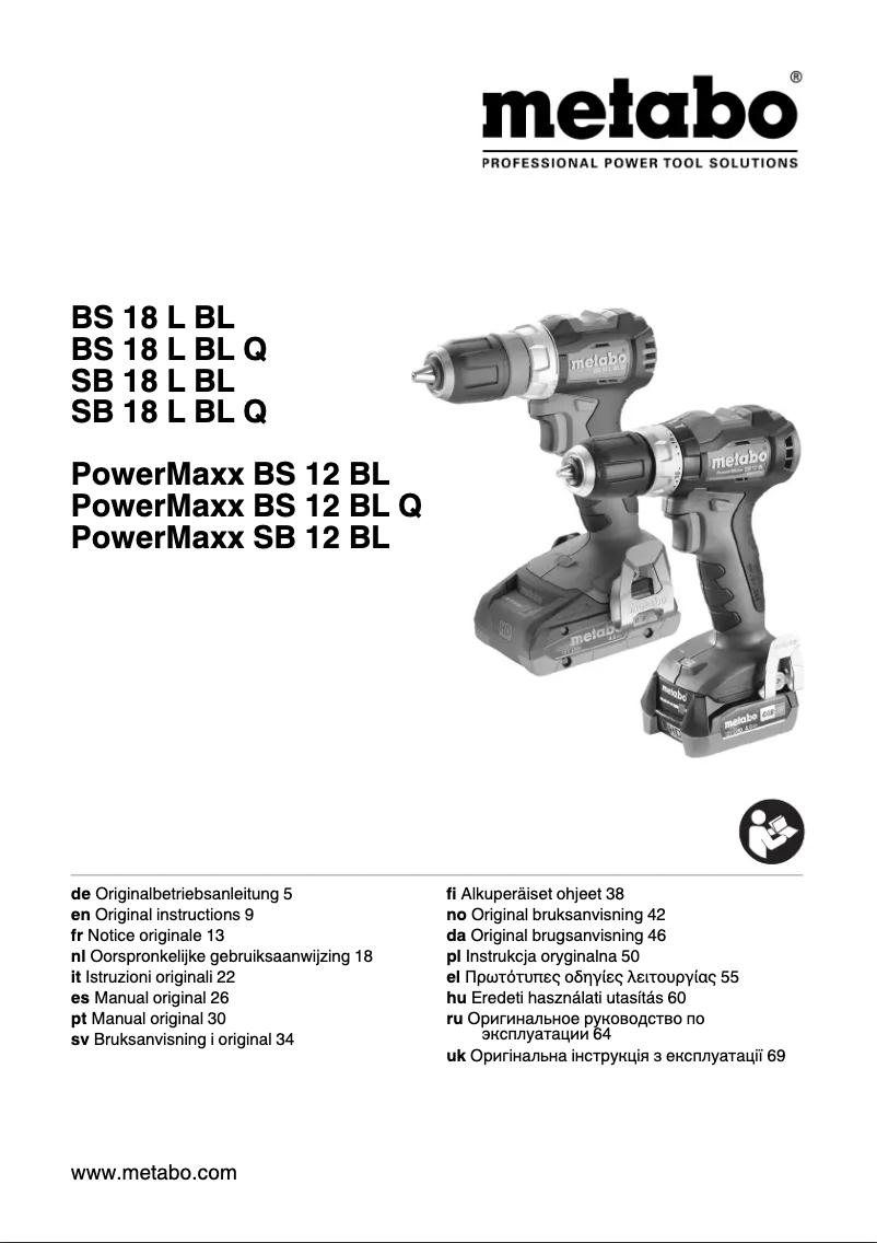 Image de la première page du manuel de l'appareil SB 18 L BL Q