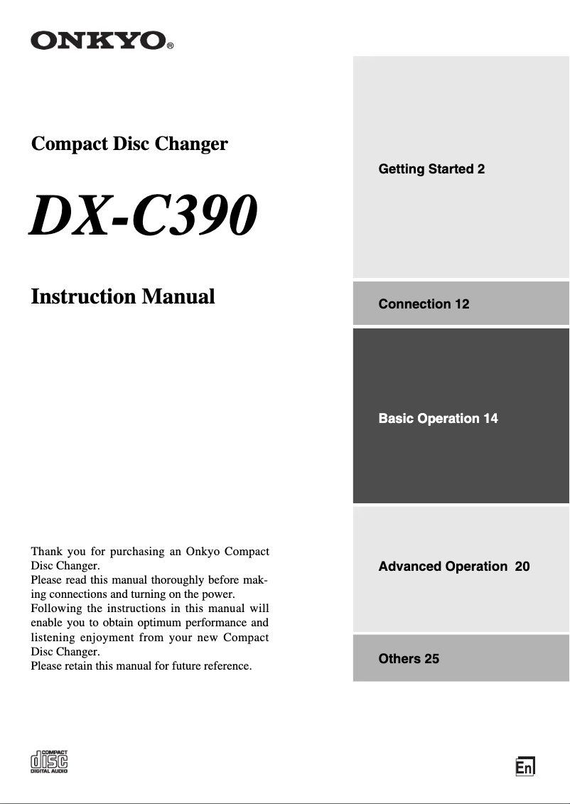 Image de la première page du manuel de l'appareil DX-C390