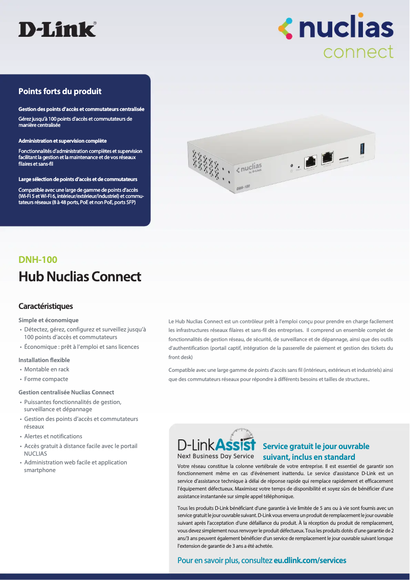 Page n°1 - Fiche technique D-Link DNH-100