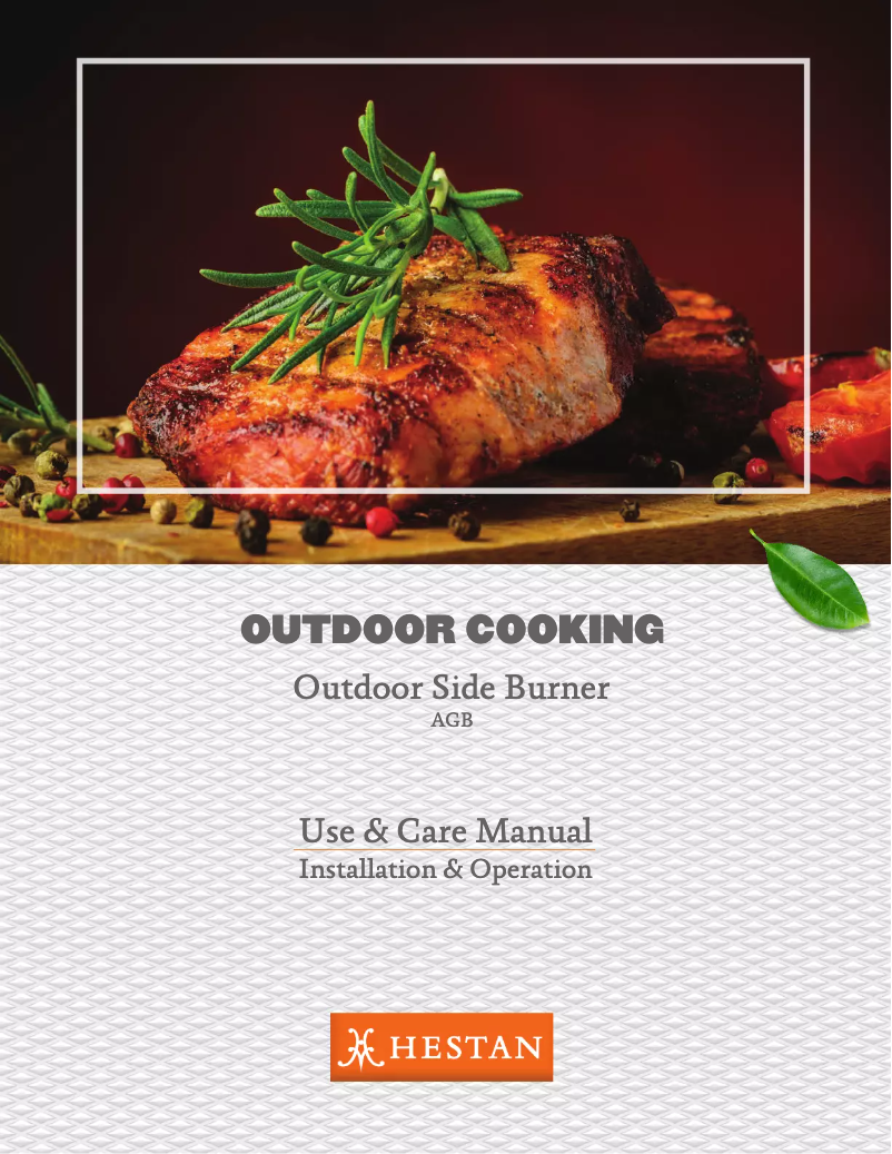Page 1 de la notice Manuel utilisateur Hestan AGB122-NG-GG